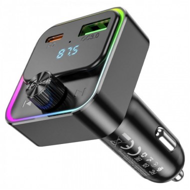 Автомобильный FM-трансмиттер модулятор Bluetooth MP3 HOCO E81 Fantasy 30w, PD/QC, USB-C/ 1xUSB-A