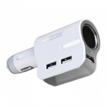 Автомобильный переходник для прикуривателя Ezra CR05 с 3 USB Белый Автомобильный переходник для прикуривателя Ezra CR05 с 3 USB Белый