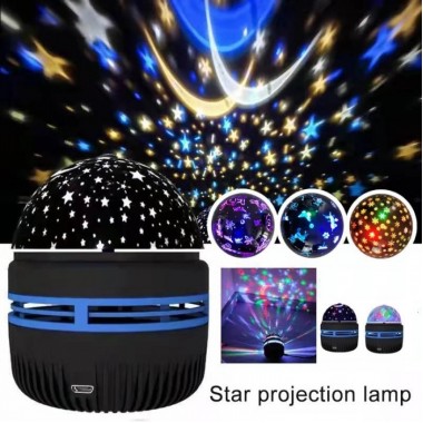 Ночник проектор Led Mini Magic Ball питание USB диско лампа Чёрный