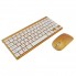 Беспроводная клавиатура mini и мышь keyboard 908 + приёмник Золотая