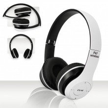 Беспроводные Наушники P-47 Bluetooth + MicroSD + FM Радио чёрные с белым Беспроводные Наушники P-47 Bluetooth + MicroSD + FM Радио чёрные с белым