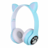 Беспроводные наушники с кошачьими ушками и RGB подсветкой Cat VZV-23M Голубые