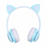 Беспроводные наушники с кошачьими ушками и RGB подсветкой Cat VZV-23M Голубые