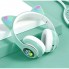 Беспроводные наушники с кошачьими ушками и RGB подсветкой Cat VZV-23M Бирюзовые