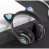 Беспроводные наушники с кошачьими ушками и RGB подсветкой Cat YR-28 Чёрные