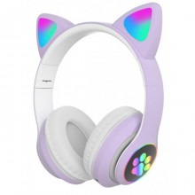 Беспроводные наушники с кошачьими ушками и RGB подсветкой Cat VZV-23M Фиолетовые Беспроводные наушники с кошачьими ушками и RGB подсветкой Cat VZV-23M Фиолетовые