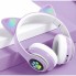 Беспроводные наушники с кошачьими ушками и RGB подсветкой Cat YR-28 Фиолетовые