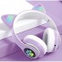 Беспроводные наушники с кошачьими ушками и RGB подсветкой Cat VZV-23M Фиолетовые