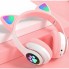 Беспроводные наушники с кошачьими ушками и RGB подсветкой Cat YR-28 Розовые
