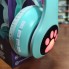 Беспроводные наушники с кошачьими ушками и RGB подсветкой Cat VZV-24M Бирюзовые