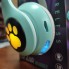 Беспроводные наушники с кошачьими ушками и RGB подсветкой Cat VZV-24M Бирюзовые