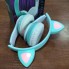Беспроводные наушники с кошачьими ушками и RGB подсветкой Cat VZV-24M Бирюзовые