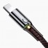 Кабель Baseus C-shaped Light Intelligent Power-Off Cable Lightning – USB 1.0 м 2.4 A (CALCD-01) Чёрный Оригинал