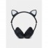 Беспроводные наушники с кошачьими ушками и RGB подсветкой FM радио, micro SD Cat MZ-023 Чёрные