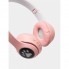 Беспроводные наушники с кошачьими ушками и RGB подсветкой FM радио, micro SD Cat MZ-023 Розовые
