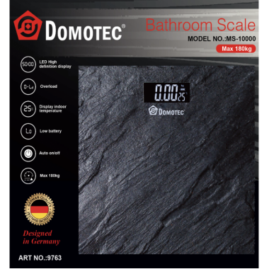 Электронные напольные весы Domotec R 10000 до 180 кг с LED-дисплеем и термометром