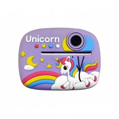 Детский фотоаппарат моментальной печати фото Unicorn "Единорог" Интерактивная игрушка для детей Фиолетовый (53439)