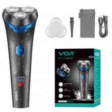 Электрическая аккумуляторная бритва VGR V-314 с плавающими головками роторная IPX6 с дисплеем Электрическая аккумуляторная бритва VGR V-314 с плавающими головками роторная IPX6 с дисплеем