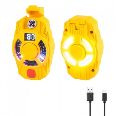 Электроимпульсная зажигалка D73-1-COB дуговая usb зажигалка с фонариком в кейсе Желтая