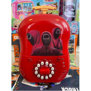 Электронная копилка сейф Игра в кальмара для детей с кодовым замком Красный