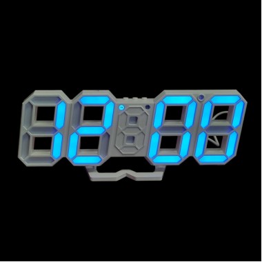 Электронные настольные LED часы с будильником и термометром VST-883 белые (Синяя подсветка)