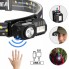 Фонарь налобный аккумуляторный T131-XPE+3SMD (Red+Green+Blue+UV), ЗУ Type C, с датчиком движения фонарик