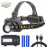 Фонарь налобный BL-T701B-TG, 2x18650, ЗУ Type-C, zoom фонарик