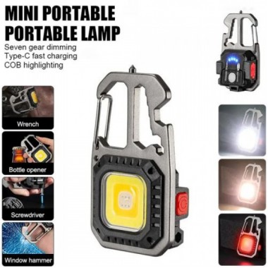 Фонарь W5138-COB ULTRA(white+yellow+red), multitool, Li-Ion аккум., магнит, карабин, отвертка, ЗУ Type-C