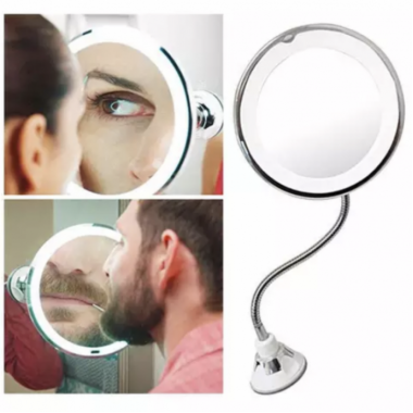 Гибкое зеркало на присоске с 10x увеличением и подсветкой LED MIRROR 10X