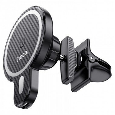 Автомобильный держатель для мобильного телефона HOCO CA85 магнитный с беспроводной зарядкой 15W Черный