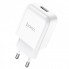 Сетевое зарядное устройство Hoco N2 Vigour с 1USB/2.1A с гибким кабелем Type-C Белый
