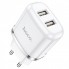 Сетевое зарядное устройство Hoco N4 Aspiring 2USB 2.4A micro-USB Белый