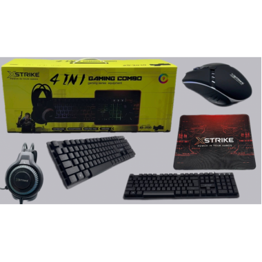 Игровой комплект для геймера XSTRIKE XS-2030 4 в 1 с подсветкой RGB Gaming Мышь Наушники Клавиатура Коврик