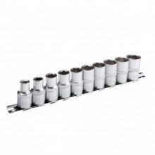 Набор головок, 1/2" - 8,10,12,13,14,15,16,17,18,19 мм CrV. 10 ед. Cr-V INTERTOOL ET-6012