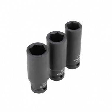 Набор головок ударных удлиненных 1/2", 3 ед. (17, 19, 21 мм), Cr-Mo, STORM INTERTOOL ET-8501