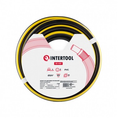 Шланг для воды 4-х слойный 3/4", 20м, армированный, PVC INTERTOOL GE-4123