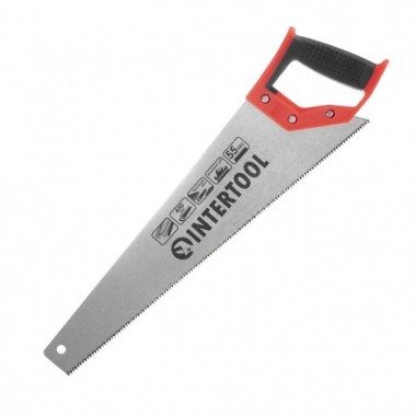 Ножовка по древесине с каленым зубом 450 мм, 55 HRC INTERTOOL HT-3102