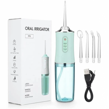 Ирригатор портативный электрический Oral Irrigator S3J2 для зубов Зелёный