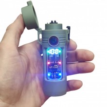 Электроимпульсная зажигалка D66 дуговая usb зажигалка с фонариком Зелёная Электроимпульсная зажигалка D66 дуговая usb зажигалка с фонариком Зелёная