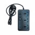 Сетевой удлинитель фильтр CP02 на 3 розетки + 6 USB 3.1A 2 метра Чёрный