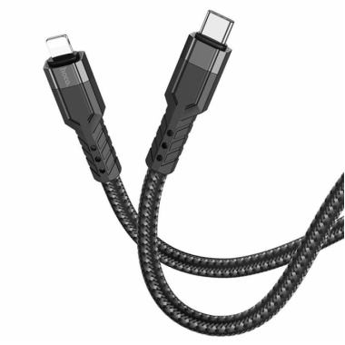 Кабель для телефона с быстрой зарядкой Type-C to Lightning Apple iPhone HOCO U110 120см 20W Черный