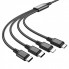 Кабель для зарядки телефонов HOCO X76 4 в 1 USB to Type-C+Type-C+Lightning+MicroUSB 2A Чёрный