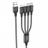 Кабель для зарядки телефонов HOCO X76 4 в 1 USB to Type-C+Type-C+Lightning+MicroUSB 2A Чёрный