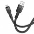 Кабель для зарядки телефонов USB - Micro USB HOCO U110 Extra Durability 2.4A Чёрный