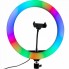 Кольцевая LED RGB лампа 26 см с держателем для телефона селфи кольцо для блогера СО ШТАТИВОМ