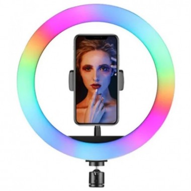 Кольцевая LED RGB лампа 26 см с держателем для телефона селфи кольцо для блогера