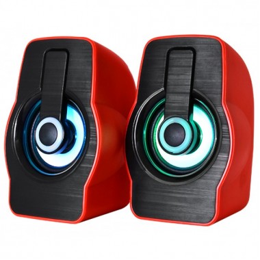 Компьютерные колонки акустика 2.0 USB FnT FT-185 Красные