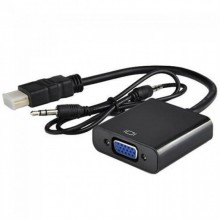 Конвертер видеосигнала HDMI to VGA + аудио Черный