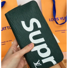 Кошелек Клатч Louis Vuitton 61702 на кнопке Supreme Тёмно-Зелёный Кошелек Клатч Louis Vuitton 61702 на кнопке Supreme Тёмно-Зелёный
