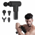 Массажер Аккумуляторный для тела мышечный портативный ручной 4 насадки Fascial Gun GB-820 Черный